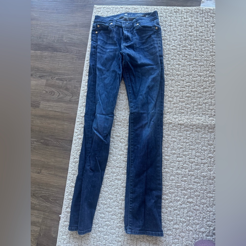 7 For All Mankind Dark Blue Skinny Jeans - Picture 4 of 8